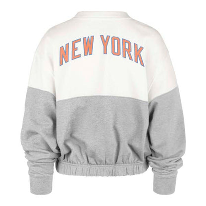 Women's '47 Brand Knicks 22-23 City Edition Crew Sweater In Cream - Back View