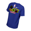Autographed BHM Player-Worn Warm-Up Shirt: #30 Julius Randle- New York Knicks In Blue - Back View
