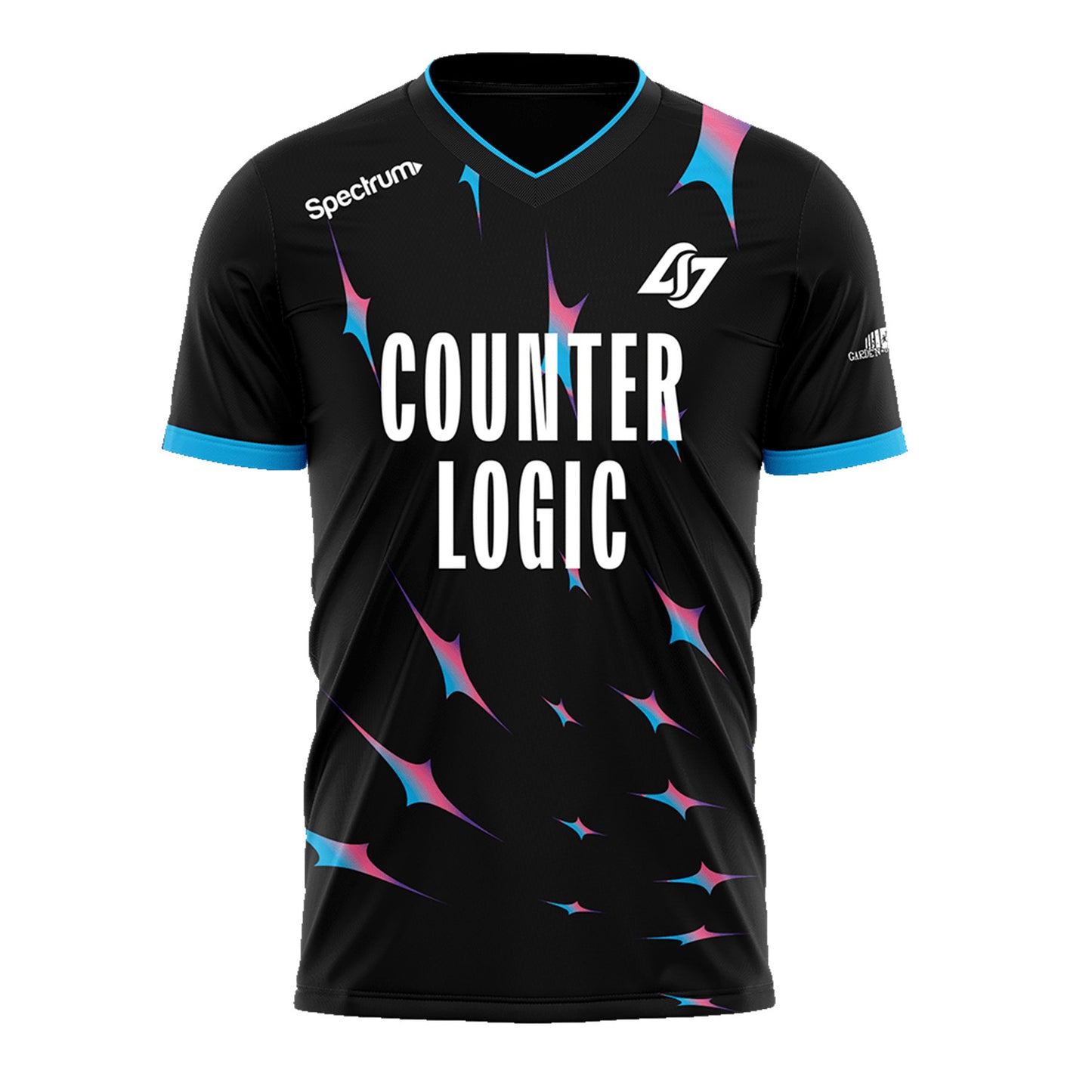 Official 2023 CLG Blue Jersey In Black, Blue & White - Front View