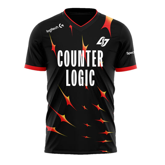 Official 2023 CLG Red Jersey In Black, Red & White - Front View