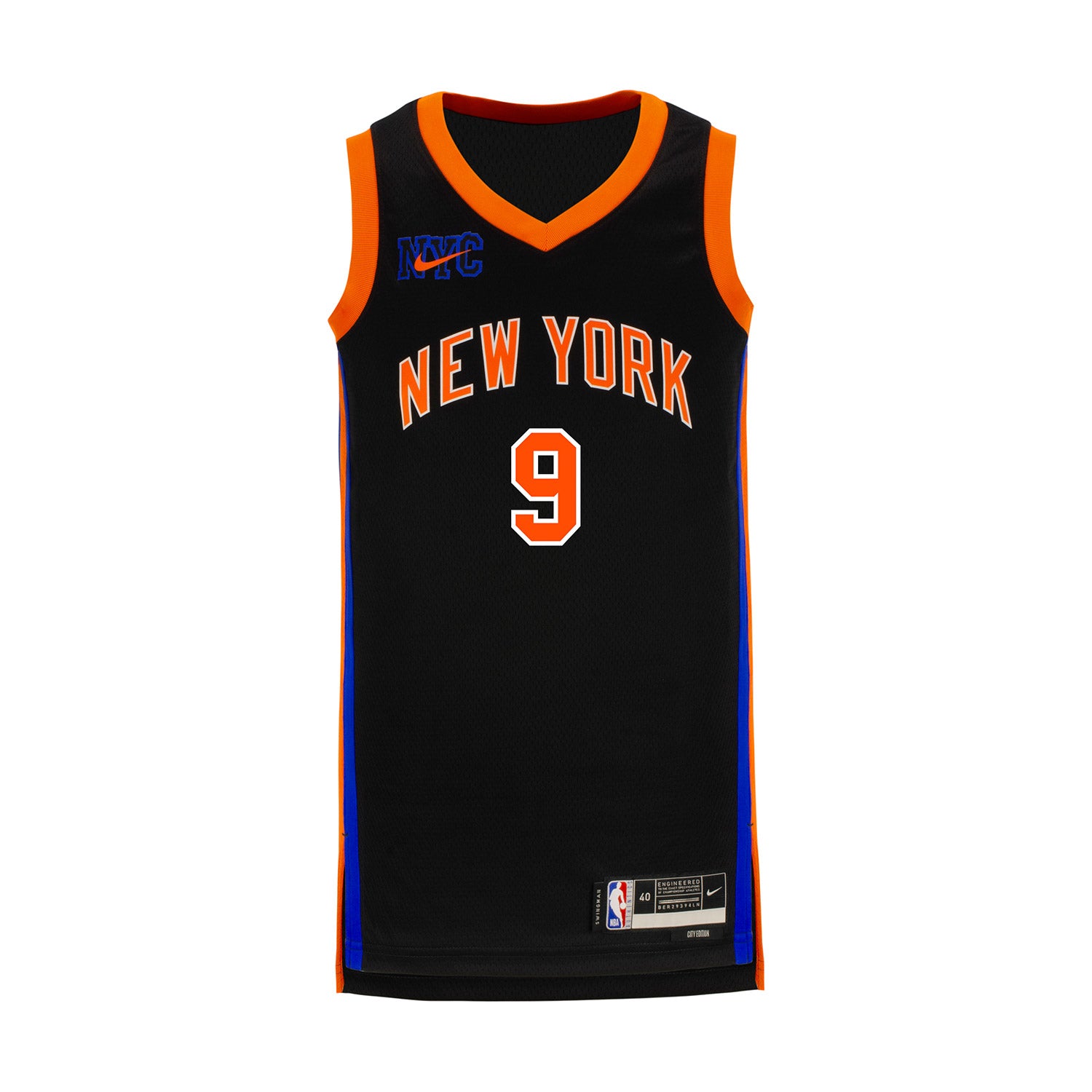 Nike Youth 2022-23 City Edition New York Knicks RJ Barrett #9 Black Dri-FIT  Swingman Jersey