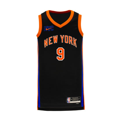 Youth Knicks RJ Barrett 22-23 City Edition Jersey In Black - Front View