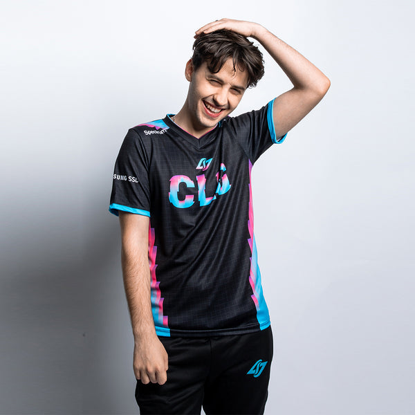 Personalized 2022 CLG Summer Jersey in Black - Front View, Worn, Posed