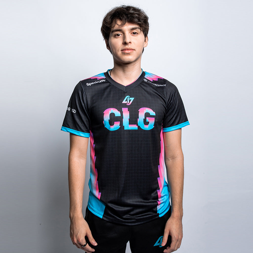 Personalized 2022 CLG Summer Jersey in Black - Front View, Worn