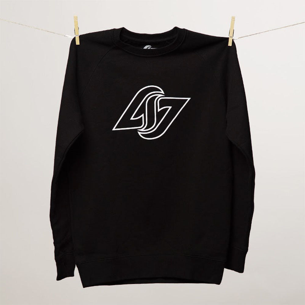 CLG Black Logo Crewneck Sweatshirt in Black - Front View