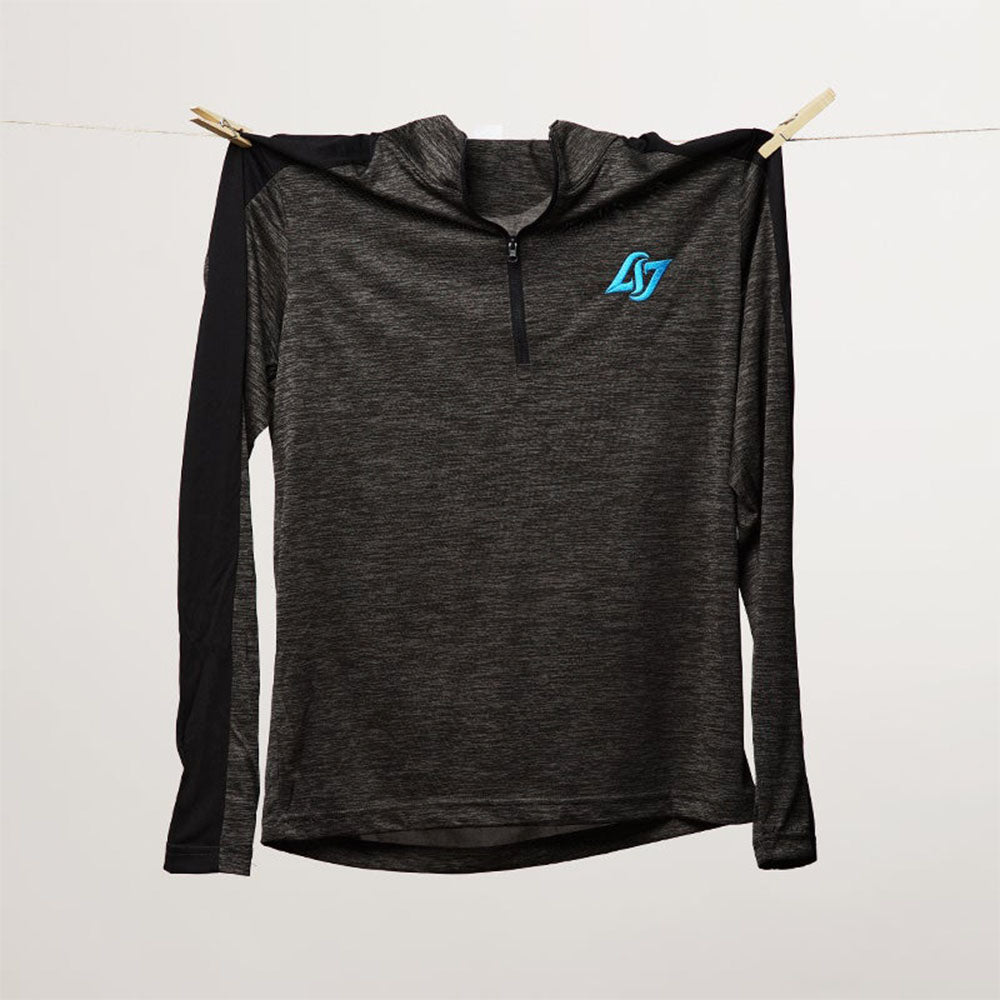 CLG 1/4 Zip Pullover in Black - Front View