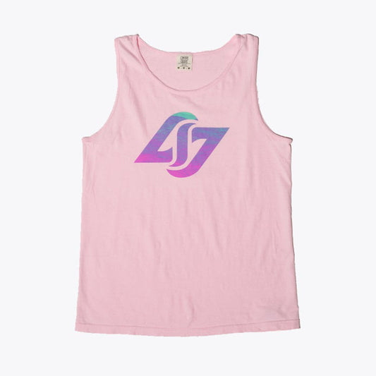 Hello World Pink Sunrise Tank in Pink - Front View