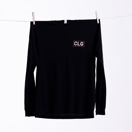 CLG Long Sleeve Tee in Black - Front View