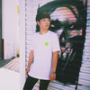 CLG Mind is a Blur Tee in White - Front View, Worn