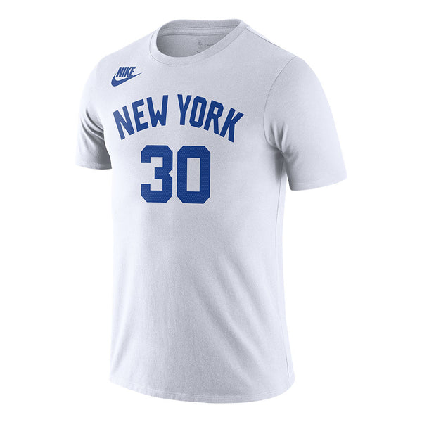 Knicks Julius Randle Nike Classic Name & Number Tee in White - Front View