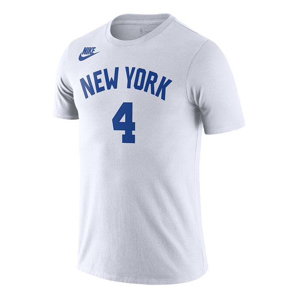 Knicks Derrick Rose Nike Classic Name & Number Tee in White - Front View