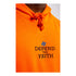 State of Mind - The Statement Hoodie (Orange) - Zoom View On Front Graphic On Model