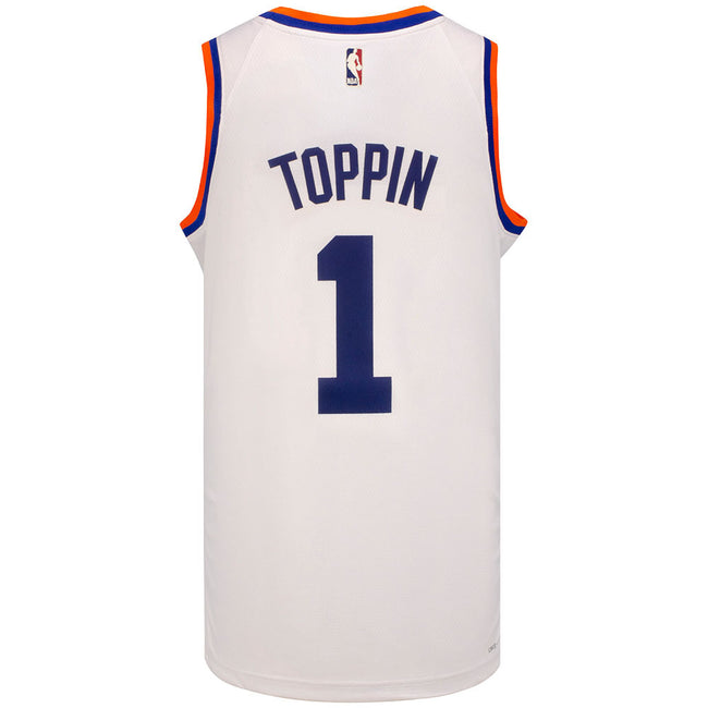 Obi Toppin Autograph New York Blue Full Name Swingman Basketball