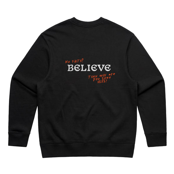 State of Mind - The Believe Crewneck In Black - Back View