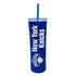Great American Knicks Team Spirit Skinny Tumbler w/ Straw in Blue - Front View