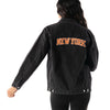 Womens Knicks New York Black Denim Jacket in Black - Back View