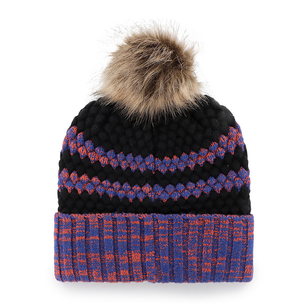 Women's '47 Brand City Edition Pom Cuff Knit in Black, Blue and Orange - Back View