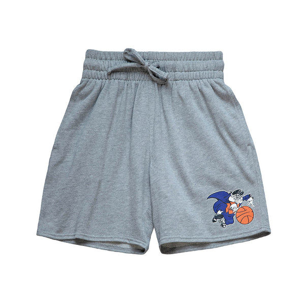 Women's Mitchell & Ness Knicks Logo Fleece Short in Grey - Front View