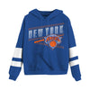 Womens Junk Food Knicks Pullover Hoodie in Blue - Front View