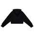 Women's Mitchell & Ness Knicks Big Face Crop Hoodie in Black - Back View