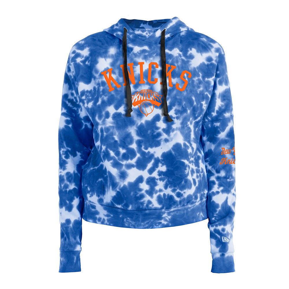 Women's New Era Knicks Tie Dye Hoodie in Blue and White - Front View