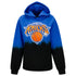 Women's FISLL Knicks Black Dip Dye Hoodie In Blue, Black & Orange - Front View