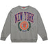 Women's Mitchell & Ness Knicks Lightweight Crew Fleece Grey - Front View