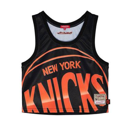 Women's Mitchell & Ness Knicks Big Face 4.0 Crop Tank