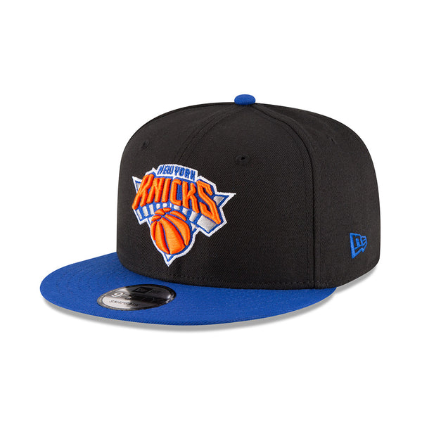 New Era Knicks Two-Tone 9Fifty Snapback Hat in Black - Front Left View