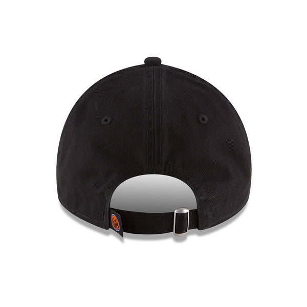 New Era Knicks 9TWENTY Core Classic Adjustable Hat in Black - Back View