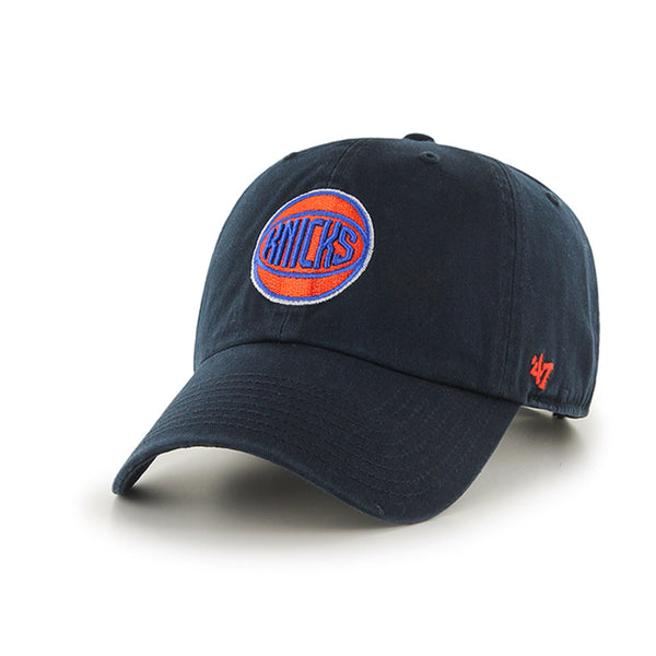 '47 Knicks Brand Ball Logo Clean Up Hat in Black - Left View