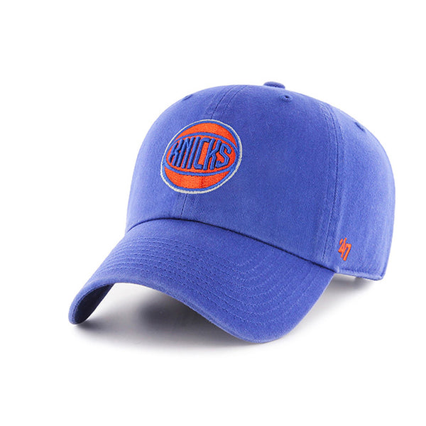 '47 Brand Knicks Ball Logo Royal Clean Up Hat in Blue - Left View
