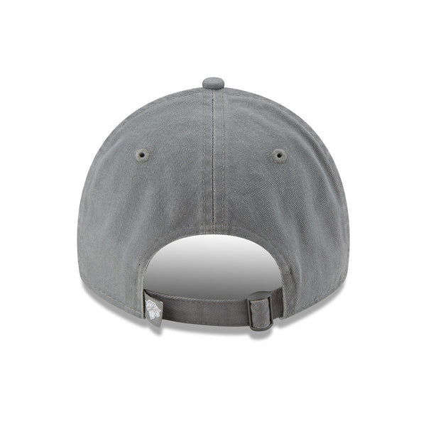 New Era Knicks 9TWENTY Core Classic Adjustable Hat in Grey - Back View