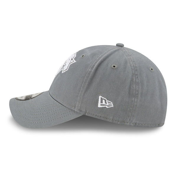 New Era Knicks 9TWENTY Core Classic Adjustable Hat in Grey - Left View