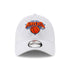 New Era Knicks 9TWENTY Core Classic Adjustable Hat in White - Front View