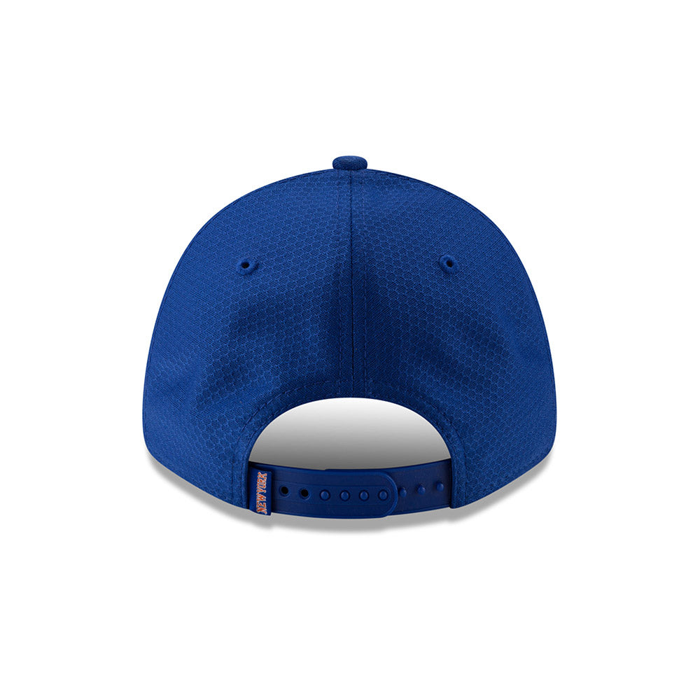 New Era Knicks 9FORTY Rush Adjustable Hat in Blue - Back View