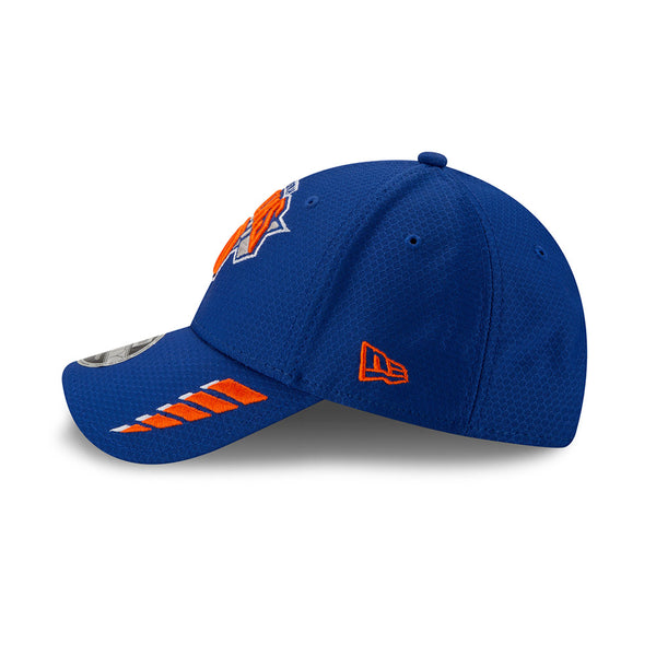 New Era Knicks 9FORTY Rush Adjustable Hat in Blue - Left View