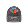 New Era Knicks 9FORTY Tech Adjustable Hat in Grey - Front View