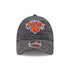 New Era Knicks 9FORTY Tech Adjustable Hat in Grey - Front View