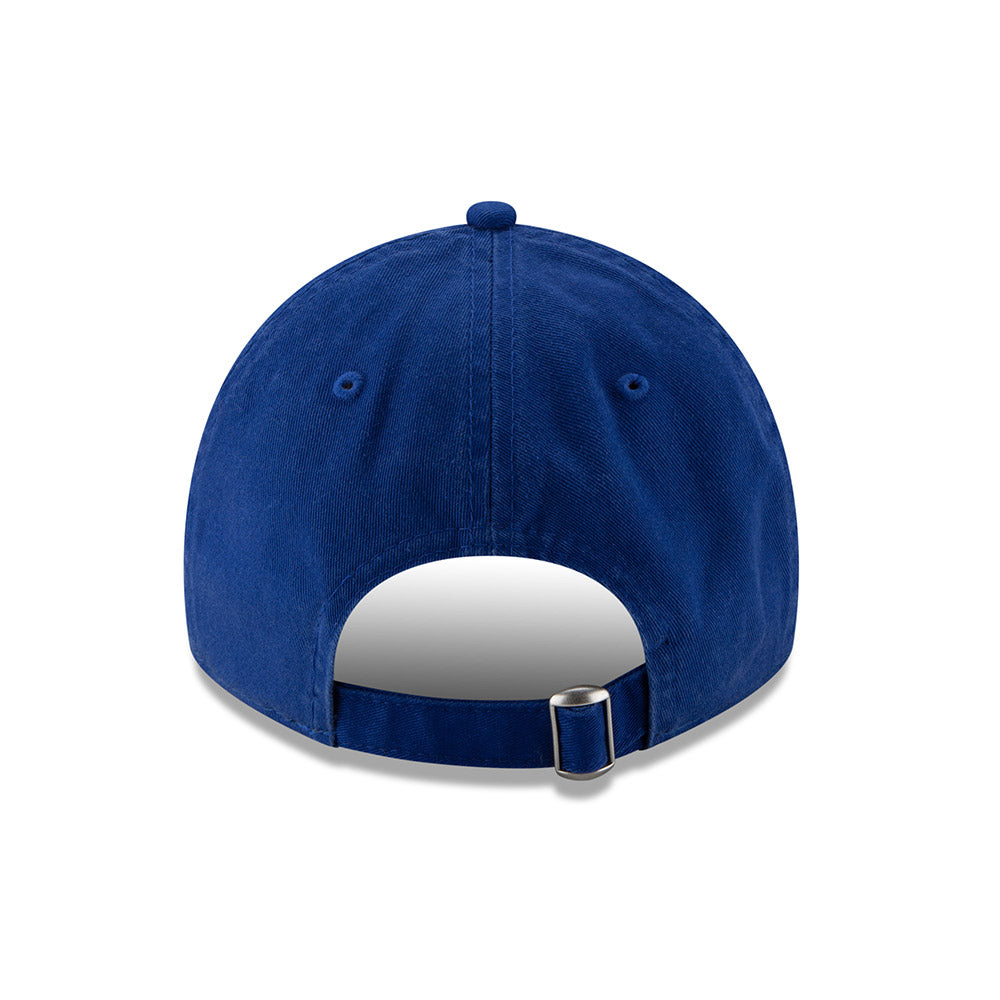 New Era Knicks 9TWENTY Circle Patch Adjustable Hat in Blue - Back View