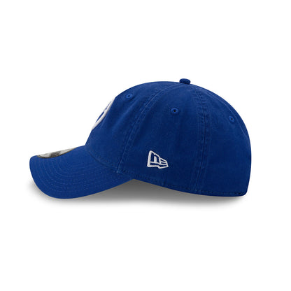 New Era Knicks 9TWENTY Circle Patch Adjustable Hat in Blue - Left View