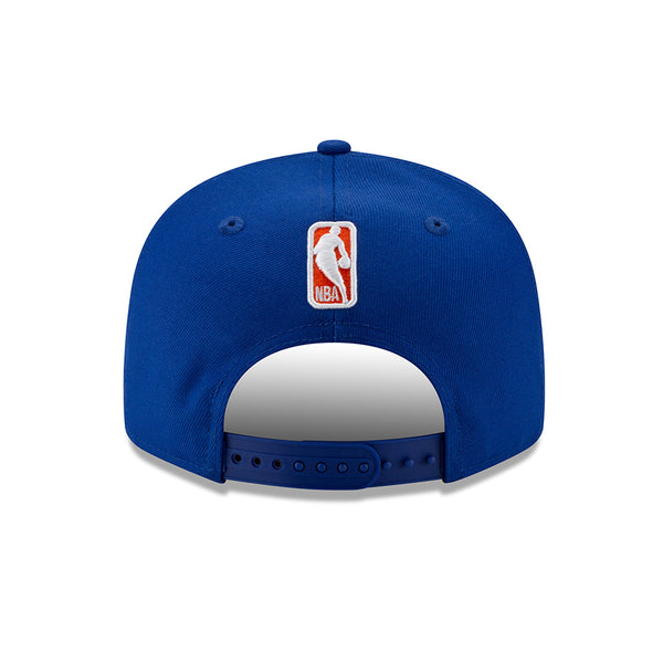New Era Knicks 9FIFTY Flipped Wordmark Snapback Hat in Blue - Back View
