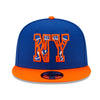 New Era Knicks 2021 NBA Draft 9FIFTY Snapback Hat in Blue - Front View