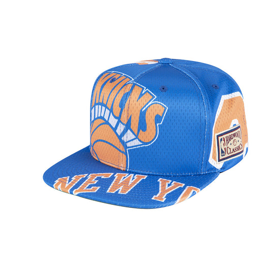 Mitchell & Ness Knicks Tear Up Snapback Adjustable Hat in Blue - Left View