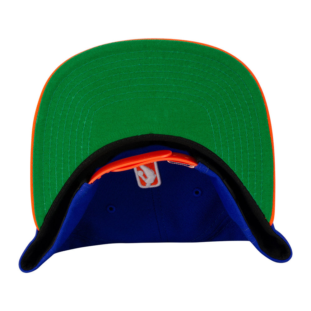 New Era Knicks 9FIFTY Jumbo Snapback Hat in Blue - Bottom View