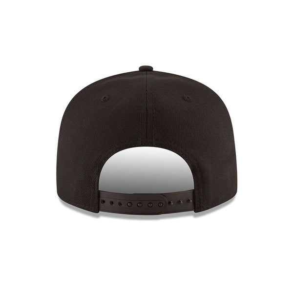 New Era Knicks Team Color 9Fifty Snapback Hat in Black - Back View