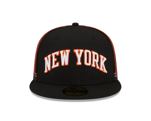 New Era Knicks 21-22 City Edition Official 5950 Hat in Black - Front View