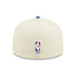 New Era Knicks 2022 Draft 5950 On Stage Fitted Hat In White, Orange & Blue - Back View