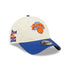 New Era Knicks 2022 Draft 920 Adjustable Hat In White, Blue & Orange - Front Right View