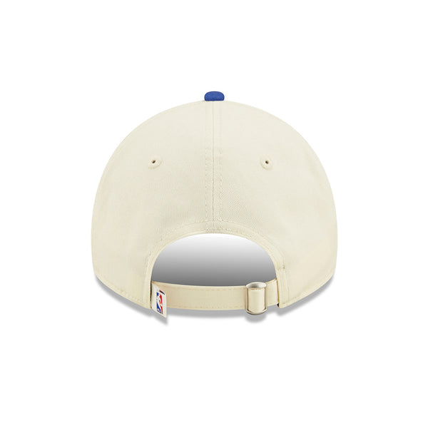 New Era Knicks 2022 Draft 920 Adjustable Hat In White, Blue & Orange - Back View